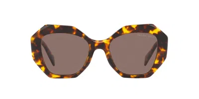 Prada Geometric-frame Sunglasses In Brown
