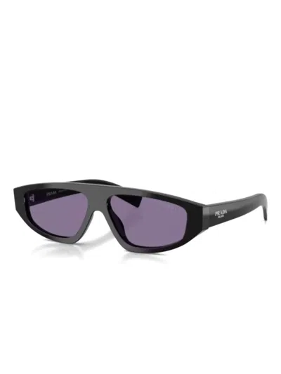Prada Geometric-frame Sunglasses In Black