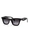Prada Geometric-frame Sunglasses In Black
