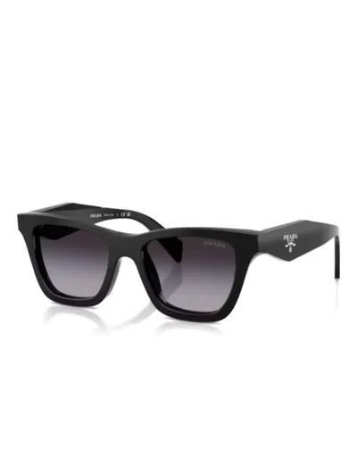 Prada Geometric-frame Sunglasses In Black