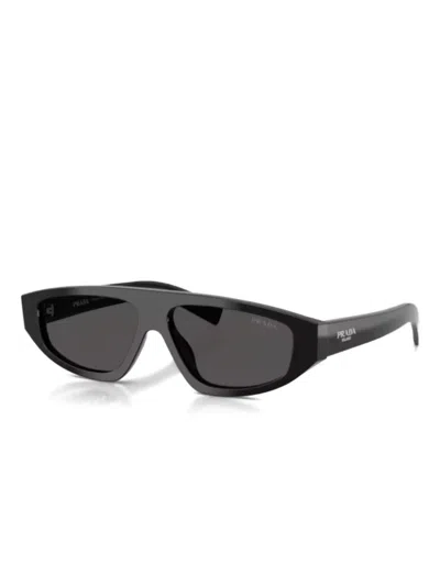 Prada Geometric-frame Sunglasses In Black