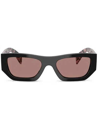 Prada Light Brown Rectangular Ladies Sunglasses Pr A01s 13p60b 53 In Gray