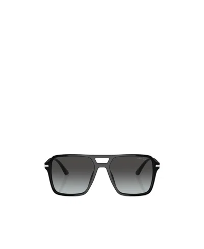Prada Geometric Frame Sunglasses In Black