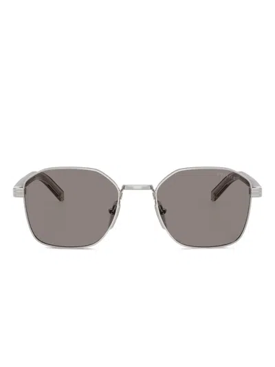 Prada Geometric-frame Sunglasses In Metallic