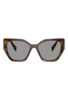 Prada Geometric-frame Sunglasses In Brown