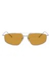 Prada Womens Silver Pr C51s Pillow-frame Metal Sunglasses In Gold