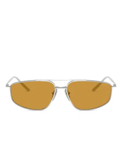 Prada Geometric-frame Sunglasses In Brown