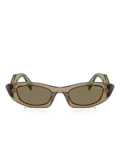 Prada Womens Brown Pr B16s Cat-eye Acetate Sunglasses In Green