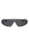 Prada Geometric-frame Sunglasses In Brown