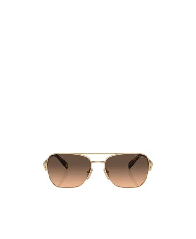 Prada Geometric Frame Sunglasses In Brown