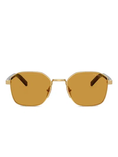 Prada Geometric-frame Sunglasses In Brown