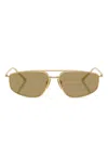 Prada Womens Gold Pr C51s Pillow-frame Metal Sunglasses