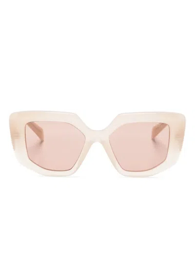 Prada Geometric-frame Sunglasses In Neutrals