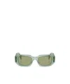 Prada Womens Green Pr A25s Rectangle-frame Acetate Sunglasses In Nude