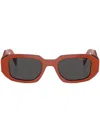 Prada Womens Orange Pr 17ws Rectangular-frame Acetate Sunglasses In Orange