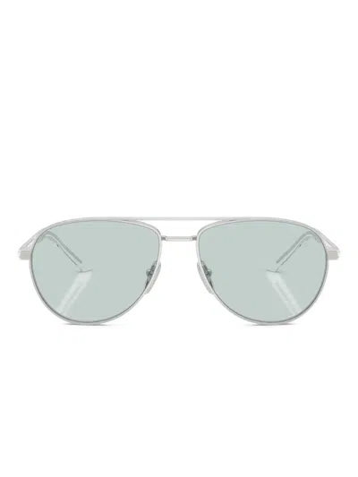 Prada Geometric-frame Sunglasses In Silver