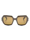 Prada Geometric Oversized-frame Sunglasses In Brown