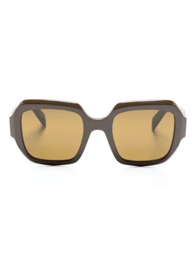 Prada Geometric Oversized-frame Sunglasses In Brown