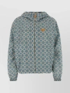 PRADA GEOMETRIC PATTERN HOODED WINDBREAKER