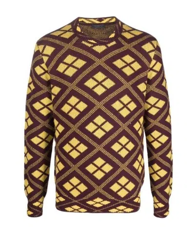 Prada Geometric-pattern Jacquard-knit Jumper In Red