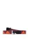 Prada Geometric-pattern Leather Belt In Neutral