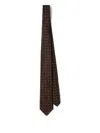 Prada Geometric-pattern Silk Tie In Brown