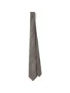 Prada Geometric-pattern Silk Tie In Gray