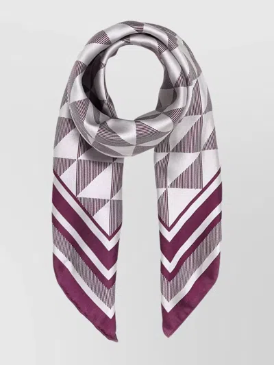 PRADA GEOMETRIC PATTERNED RECTANGULAR TWILL SCARF