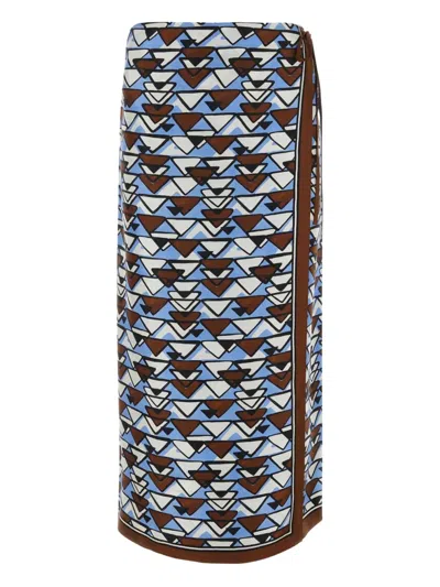 PRADA GEOMETRIC-PRINT MIDI SKIRT