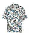 Prada Geometric-print Short-sleeve Shirt In Neutral