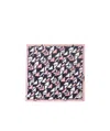 Prada Silk Triangle Print Skinny Scarf In Black