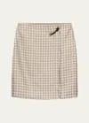 Prada Printed Silk Twill Skirt In F0036 Sabbia