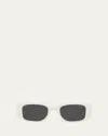 Prada Womens White Pr 17ws Rectangular-frame Acetate Sunglasses In Talc