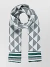 Prada Geometric Silk Scarf Fringed Edges In Multi
