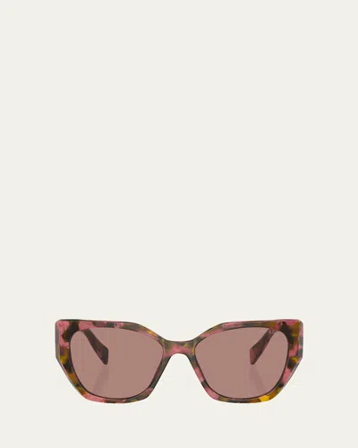 Prada Geometric Square Acetate Sunglasses