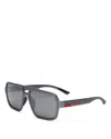Prada Linea Rossa Aviator Sunglasses, 59mm In Gray Mirrored