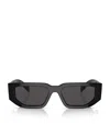 Prada Rectangular-frame Logo Sunglasses In Black