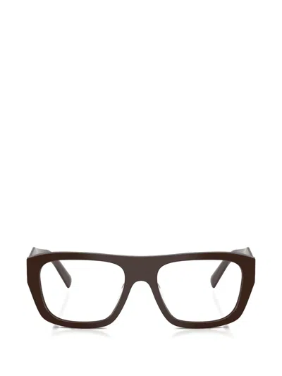 Prada Geometric-frame Glasses In Brown