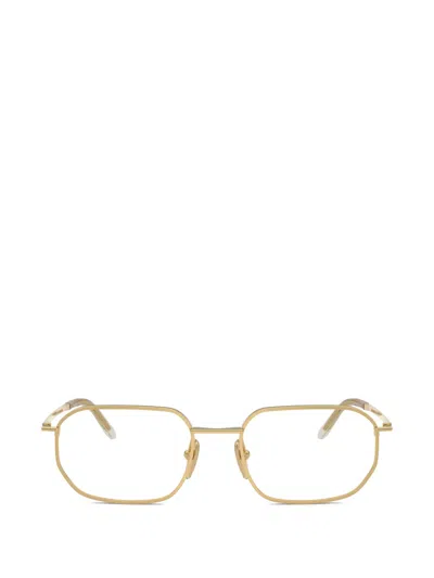 Prada Geometric-frame Glasses In Gold