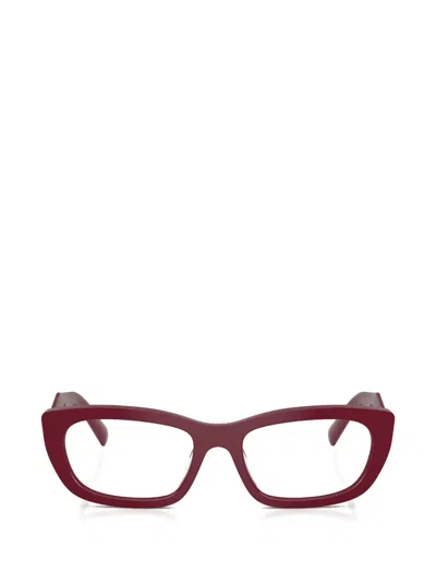 Prada Geometric-frame Glasses In Red