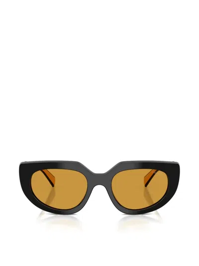 Prada Geometric-frame Sunglasses In Black