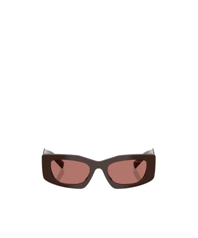 Prada Geometric-frame Sunglasses In Brown