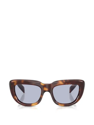 Prada Geometric-frame Sunglasses In Brown