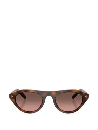 Prada Geometric-frame Sunglasses In Brown