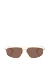 Prada Geometric-frame Sunglasses In Gold