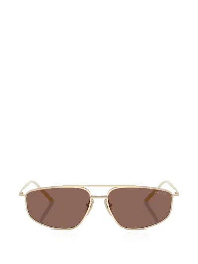 Prada Geometric-frame Sunglasses In Gold