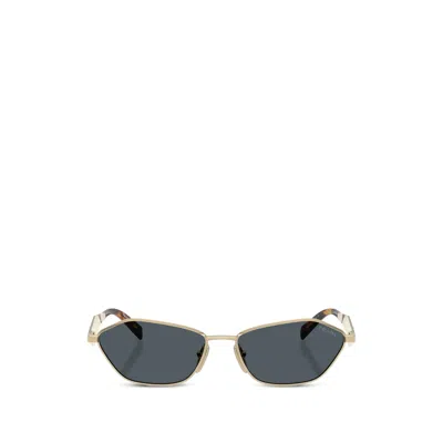 Prada Geometric-frame Sunglasses In Gold