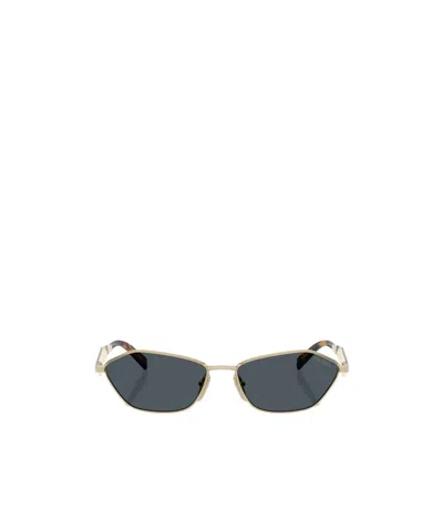 Prada Geometric-frame Sunglasses In Gold