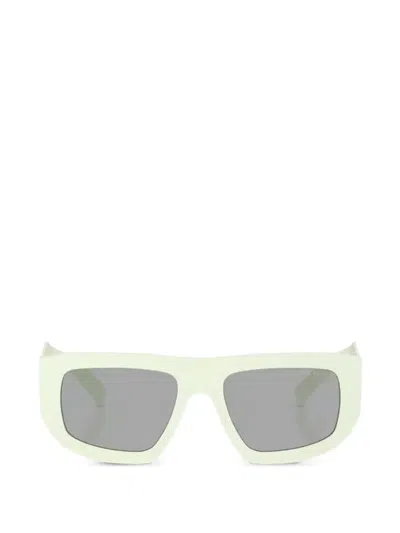 Prada Geometric-frame Sunglasses In White