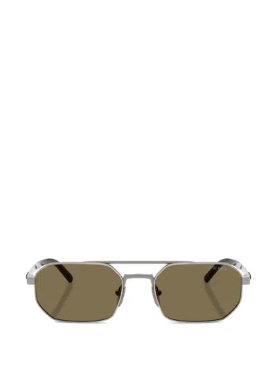 Prada Geometric-frame Sunglasses In Silver
